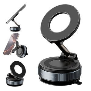 Suport Auto Magnetic Universal – Negru, Pliabil, 360°, Fixare Extra-Sigura pe Bord, Parbriz, Sticla sau Lemn