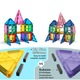 Set de 100 de blocuri magnetice pentru baieti si fete, Set educational de blocuri magnetice pentru prescolari, Jucarii STEM stackabile, Cadouri de nastere pentru copii mici, Varsta: 3-9+ ani