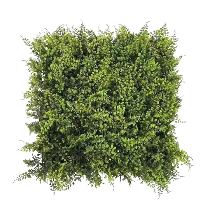 Panouri decorative cu plante artificiale, set 16 bucati, verde, 50x50cm, rezistente la UV, instalare usoara