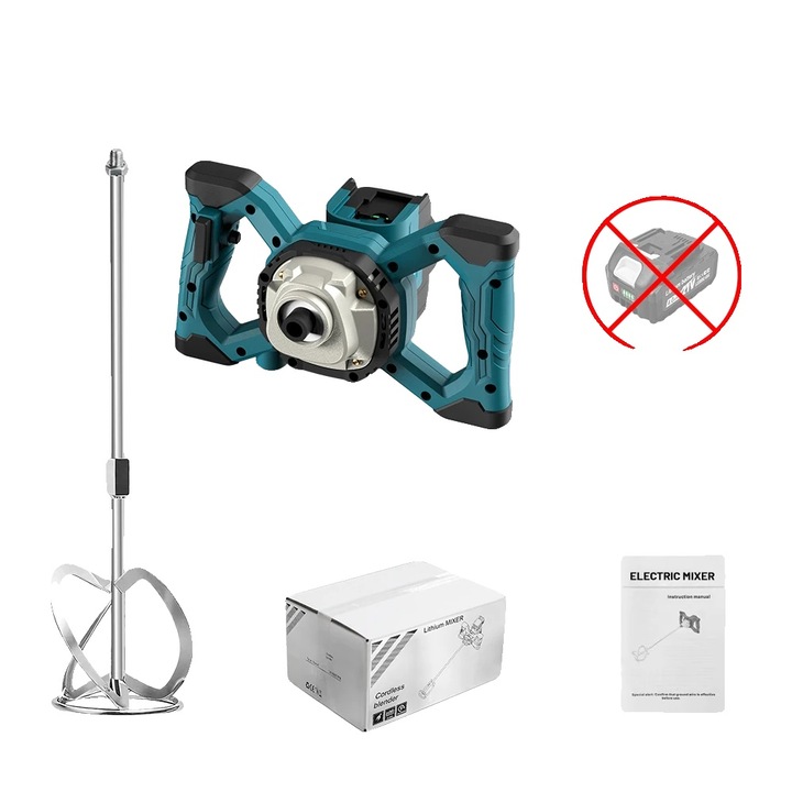 Betoniera, 6 viteze, motor fara perii, fara baterie, 1700W, 20V