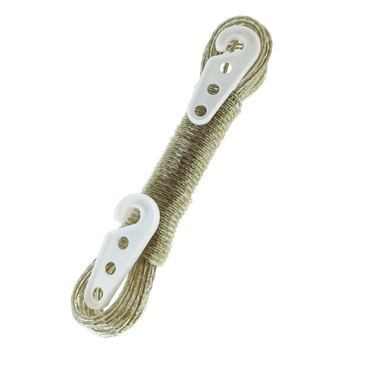 Sfoara de polipropilena cu 2 cleme, fir izolat, 3mmx10m, Gri