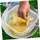 Cos pentru prajit tip friteuza, din Inox, Maner Rabatabil, Forma Patrata, Ideal pentru prajirea si scurgerea alimentelor, 24 cm