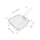 Cos pentru prajit tip friteuza, din Inox, Maner Rabatabil, Forma Patrata, Ideal pentru prajirea si scurgerea alimentelor, 24 cm