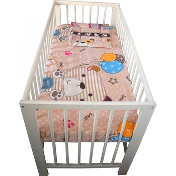 Lenjerie Patut Bebe NOVOKIDS™ din BUMBAC 100% , 3 Piese, Dimensiune Universala, PILOTA INCLUSA, Model Ursulet Baloane, Multicolor Lenjerie Patut Bebe NOVOKIDS™ din BUMBAC 100% , 3 Piese, Dimensiune Universala, PILOTA INCLUSA, Model Ursulet Baloane, Multicolor