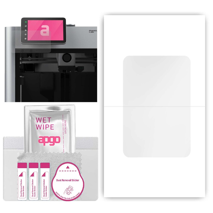 Folie de protectie apgo pentru Bambu Lab X1 Carbon – afisare completa, lucioasa, hidrogel, full glue, 5D