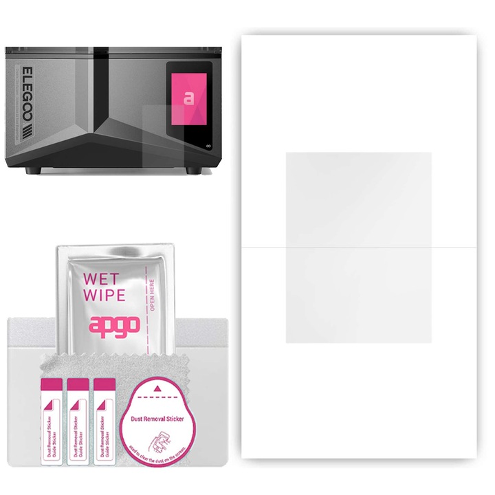 Apgo képernyővédő fólia Elegoo Saturn 4 Ultra 16K-hoz – teljes kijelzős, fényes, hidrogel, teljes ragasztós, 5D