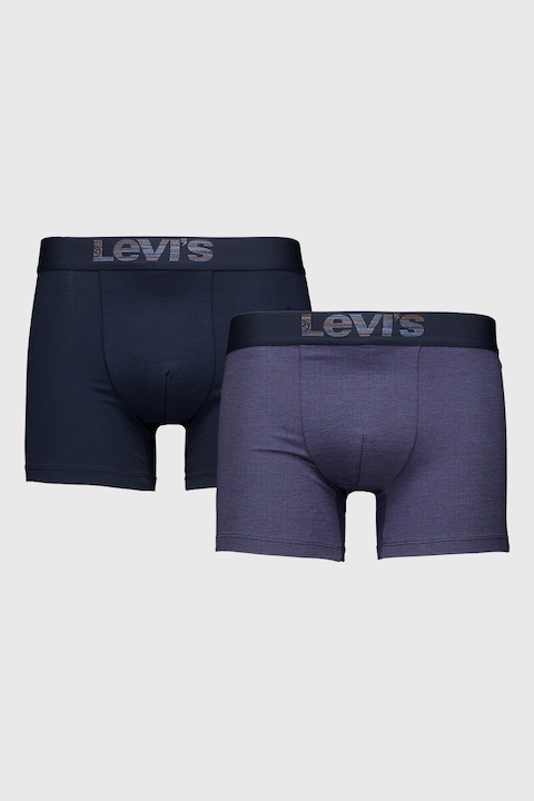 Levi's, Set de boxeri din amestec de bumbac organic - 2 perechi, Albastru petrol/Bleumarin