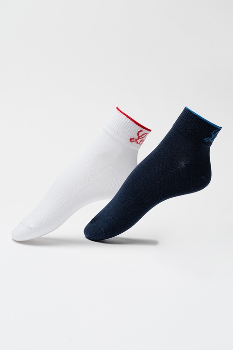 Levi's, Унисекс къси чорапи - 2 чифта, Бял/Тъмносин