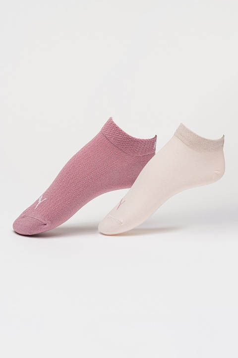 Puma, Чорапи до глезена с лого - 2 чифта, Розово/Бледо розово