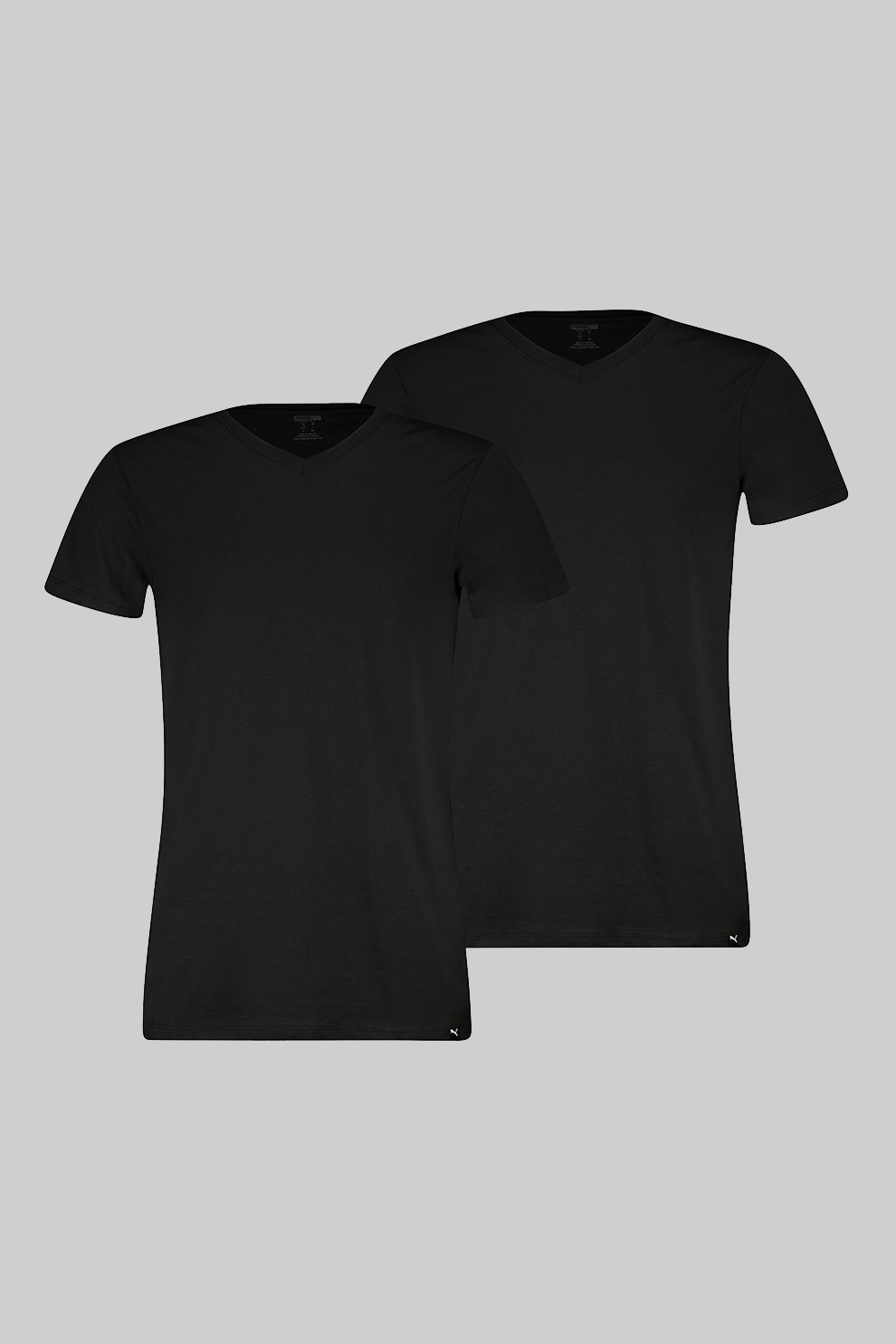 Puma, Set de tricouri de casa cu decolteu in V - 2 piese, Negru, L
