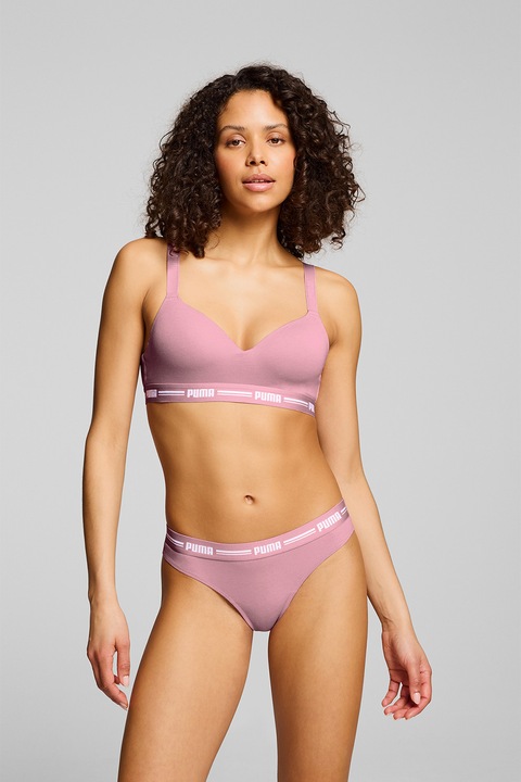 Puma, Bustiera din amestec de modal cu burete, Alb/Roz prafuit