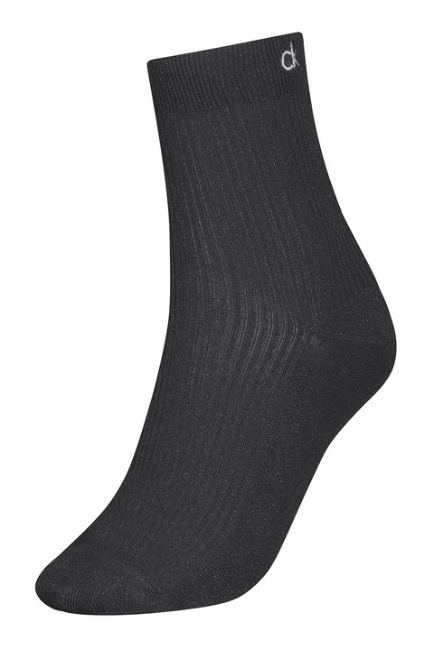 CALVIN KLEIN, Hosszú szárú bordázott zokni, Antracitszürke, One Size