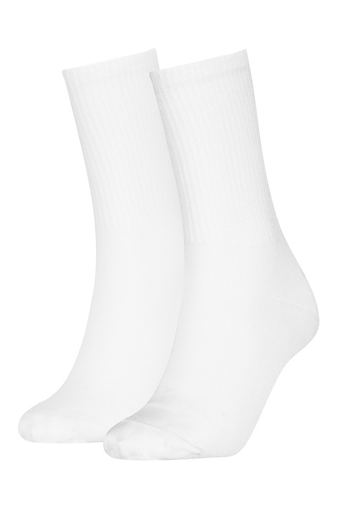 CALVIN KLEIN, Set de sosete lungi cu striatii - 2 perechi, Alb, One Size