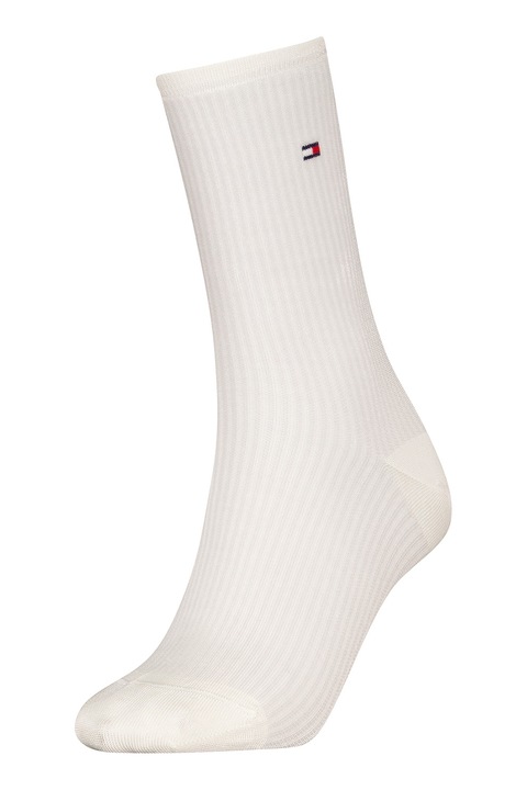 Tommy Hilfiger, Дълги чорапи с шарка, Бял/Мръснобял