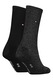 Tommy Hilfiger, Set de sosete lungi cu insertii din lurex - 2 perechi, Negru, Argintiu, 39-42