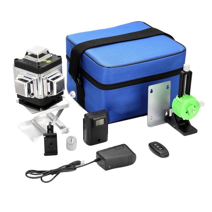 Nivel laser, caracteristica de auto-nivelare, trepied ajustabil, alb