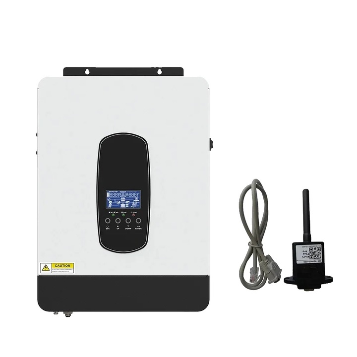 Invertor solar hibrid, 80A MPPT, iesire sinusoidala pura, cu wifi, dimensiuni compacte