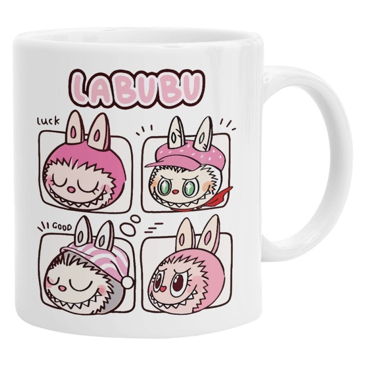 Cana ceramica alba, 330ml, set de 2 bucati, compatibila cu masina de spalat vase si cuptorul cu microunde