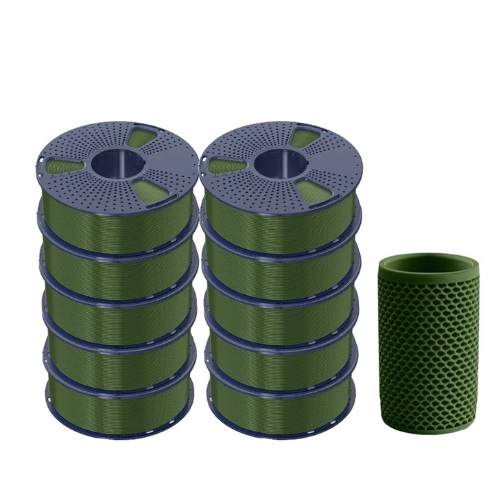 Filament PLA+, Viteza mare de imprimare, Verde masliniu, 1.75mm, 1kg
