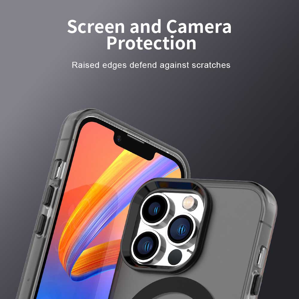 Husă Candy Case MagSafe pentru telefon, neagră, iPhone 12 Pro Max, TPU x PC, design minimalist