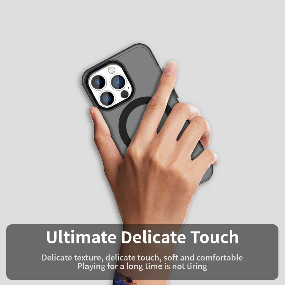 Husă Candy Case MagSafe pentru telefon, neagră, iPhone 12 Pro Max, TPU x PC, design minimalist