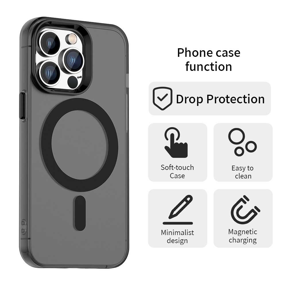 Husă Candy Case MagSafe pentru telefon, neagră, iPhone 12 Pro Max, TPU x PC, design minimalist