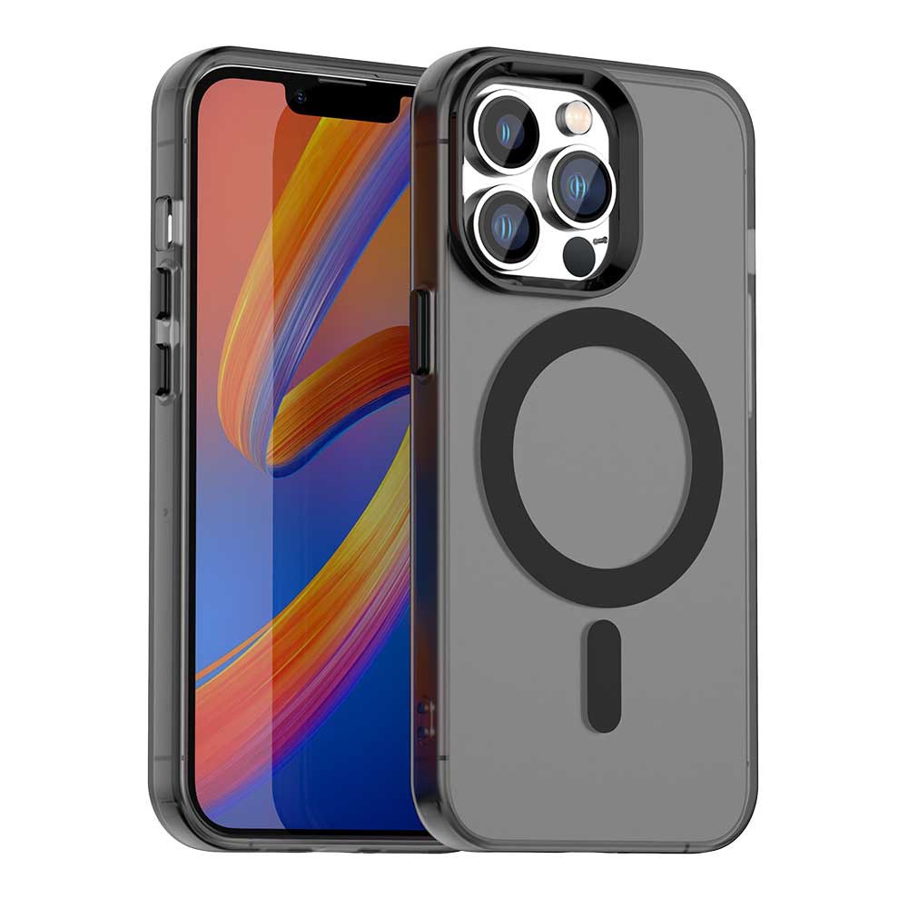 Husă Candy Case MagSafe pentru telefon, neagră, iPhone 12 Pro Max, TPU x PC, design minimalist
