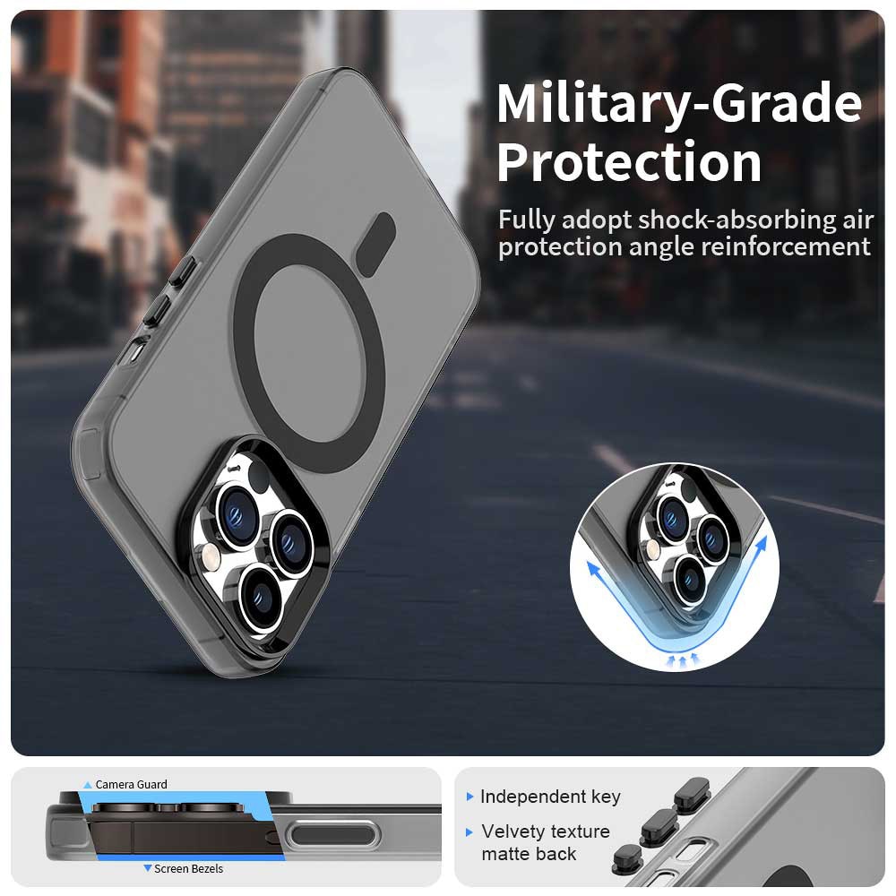 Husă Candy Case MagSafe pentru telefon, neagră, iPhone 12 Pro Max, TPU x PC, design minimalist