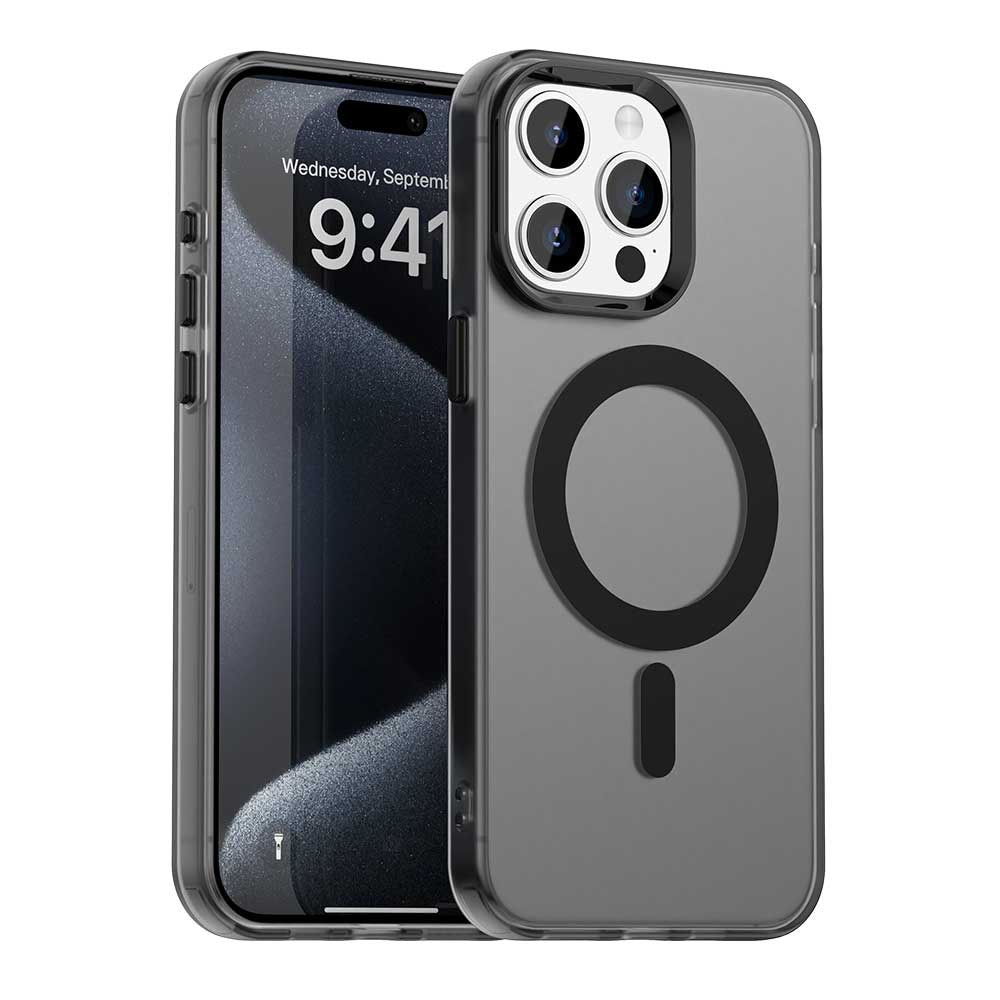 Husă Candy Case pentru iPhone 15 Pro Max, Neagră, TPU și Policarbonat, design minimalist