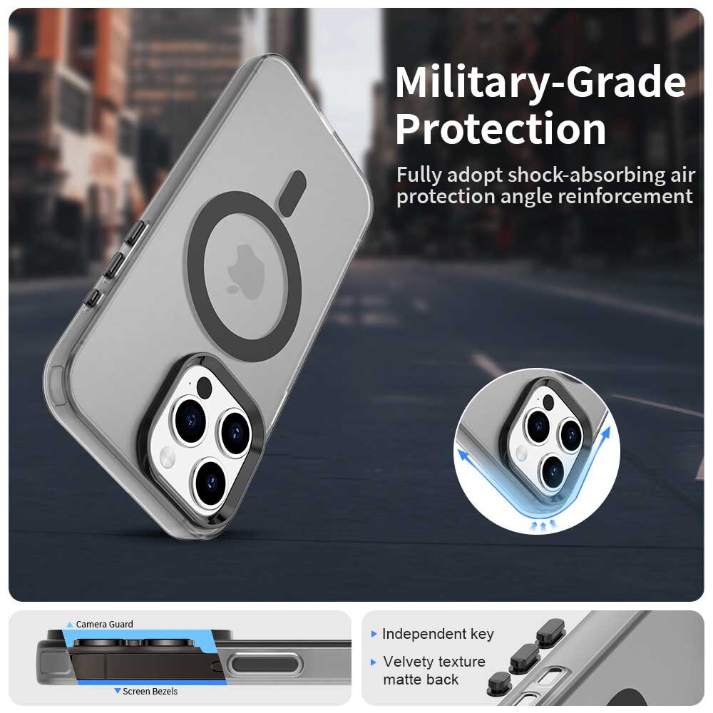 Husă Candy Case pentru iPhone 15 Pro Max, Neagră, TPU și Policarbonat, design minimalist