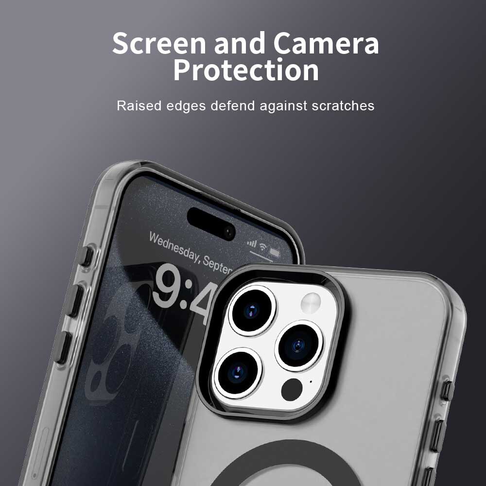 Husă Candy Case pentru iPhone 15 Pro Max, Neagră, TPU și Policarbonat, design minimalist