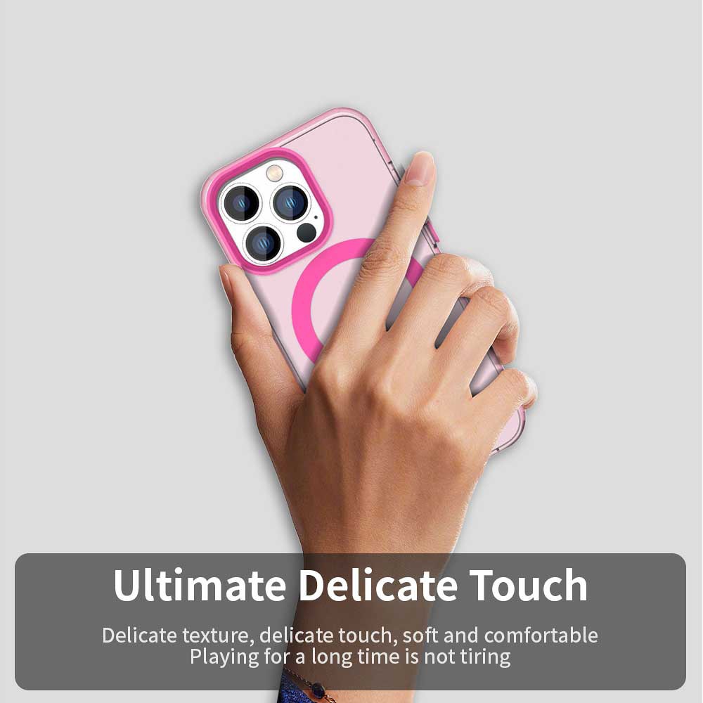 Husa Candy Case MagSafe pentru iPhone 12 Pro Max, roz, TPU si Policarbonat