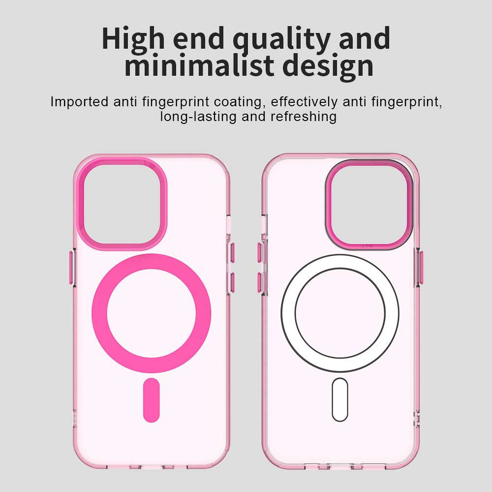 Husa Candy Case MagSafe pentru iPhone 12 Pro Max, roz, TPU si Policarbonat