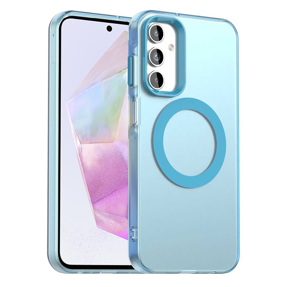 Husa pentru Samsung Galaxy A55 5G DaDen® CandyCase MagSafe, Antisoc, Incarcare wireless, Butoane protejate, Albastru