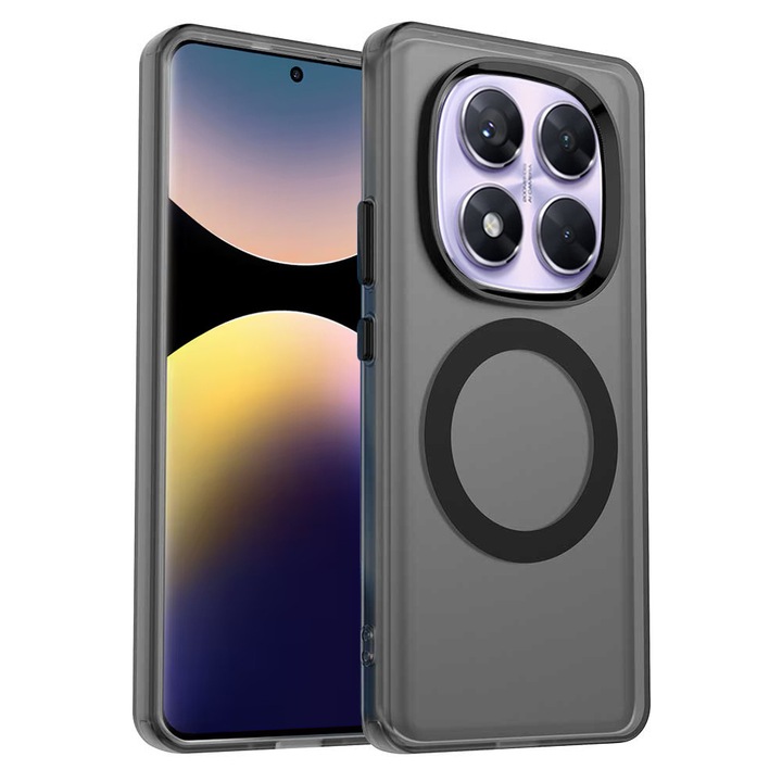 Xiaomi Redmi Note 14 Pro 5G / Poco X7 DaDen® CandyCase MagSafe tok, ütésálló, vezeték nélküli töltés, védett gombok, fekete