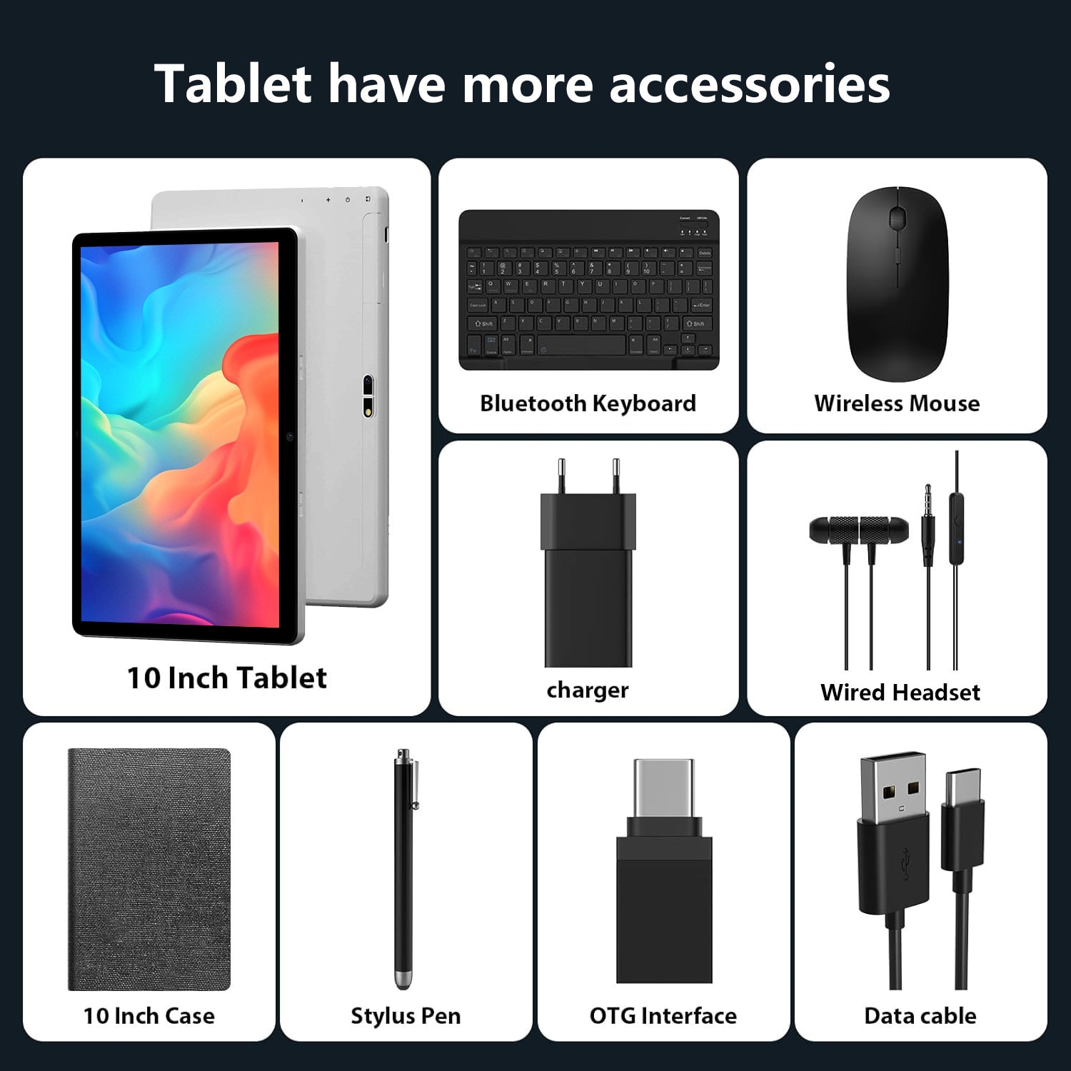 Tableta 10.1" Octa-Core, Android 14.0, 36(12+24)GB RAM, 128GB ROM, 5GHz WIFI, 1280*800, 8000mAh, Gri