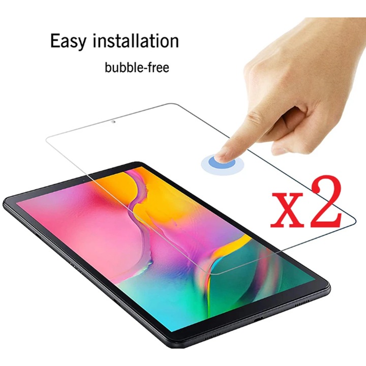 Folie temperata cu margini drepte Samsung A9PLUS 11 inch, 2 bucati, folie HD din sticla