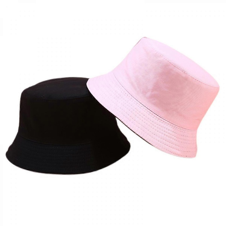 Palarie draguta de pescar pentru plaja, palarii reversibile cu doua fete, unisex (roz)