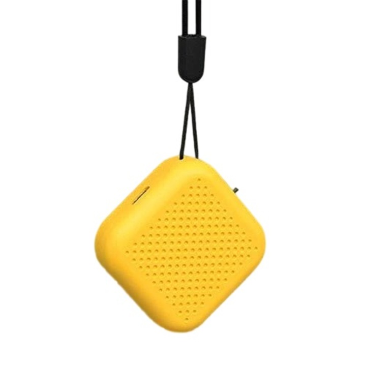 Hordozható légtisztító, személyes légtisztító, USB újratölthető, ventilátor nélküli, eltávolítja a füstöt, port és pollent (PM2.5), színes fényekkel, sárga