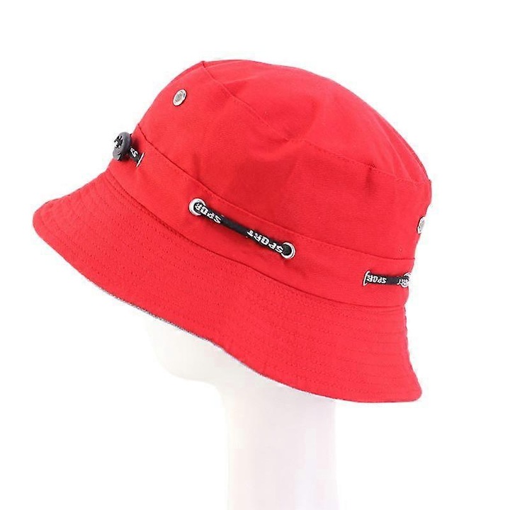 Palarie de pescar cu placa luminoasa, pliabila, pentru exterior, palarie de soare turistica, rosie