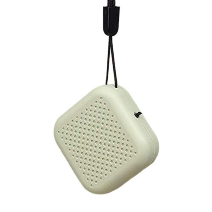 Személyes hordozható nyakba akasztható légtisztító, USB-ről tölthető, ventilátor nélküli csendes működés, eltávolítja a füstöt, port és pollent, 0,3 mikronos részecskéket szűr, akasztópánttal, világoszöld, 1 db, akár 12 óra üzemidő