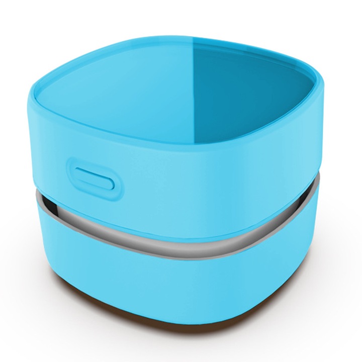 Aspirator de birou portabil, capacitate 1400mAh, albastru, 8x6.5cm