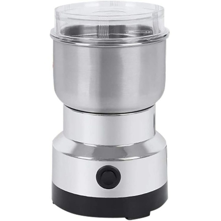 Rasnita electrica pentru cereale, 11.5x11.5x18.5cm, argintiu