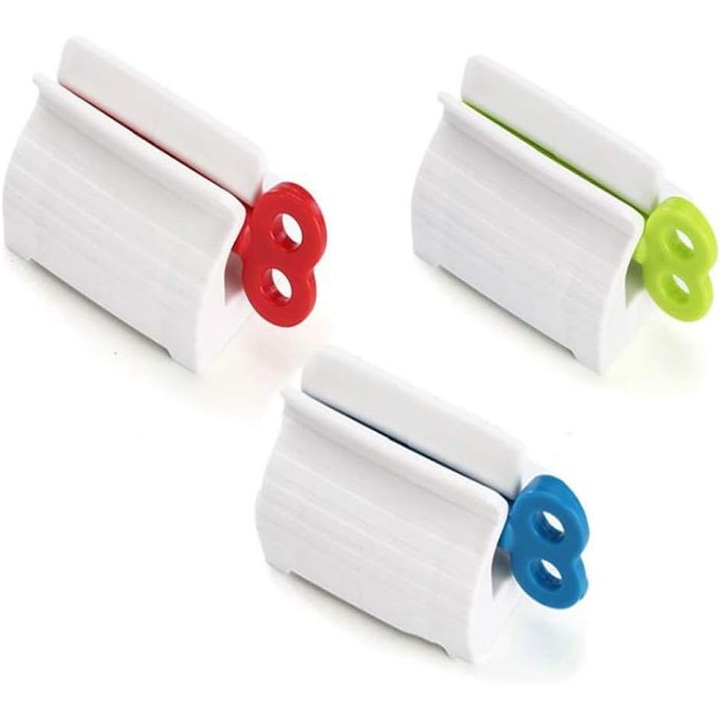 3 db-os fogkrém tubus prés készlet, többszínű