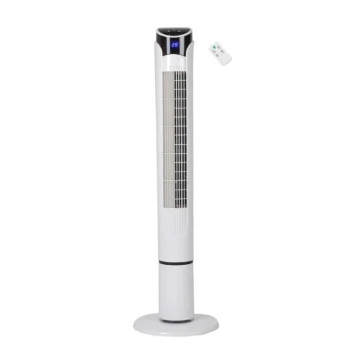 Ventilator tip coloana Elite ETTF-0332, 45W, 100 cm, timer, 3 viteze, afisaj LED, telecomanda, alb
