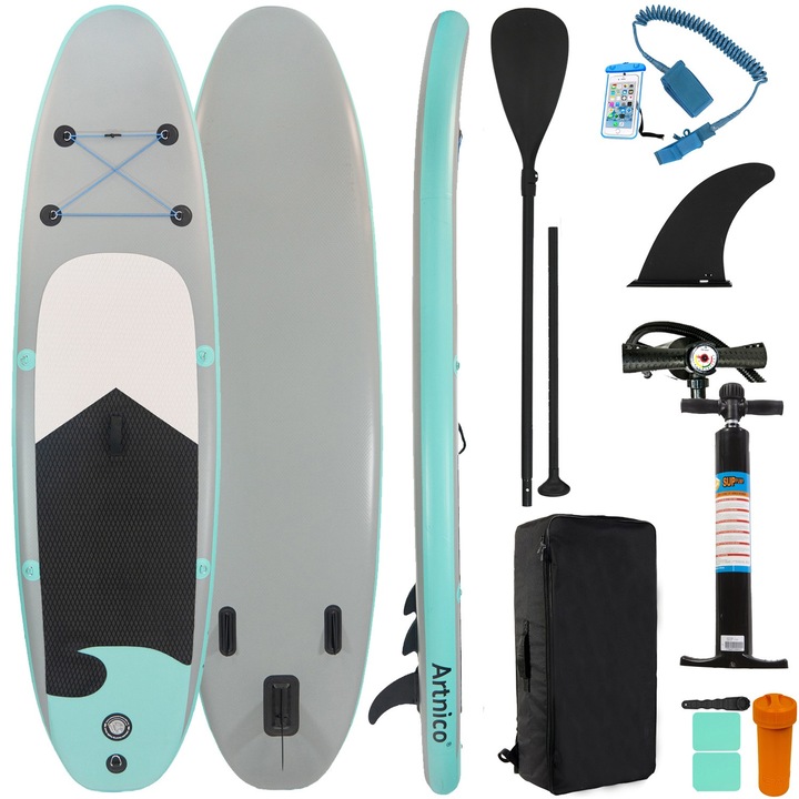 Set Placa SUP gonflabila Artnico 315x79x15cm, cu accesorii, vasle, pompa, rucsac