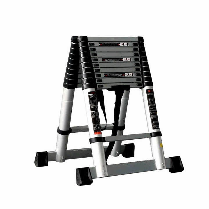 Scara telescopica din aluminiu dubla MESTERINO TOOLS JL-101-2X3.2, 3.2+3.2 metri, 2x11 trepte, greutate maxima 150 kg