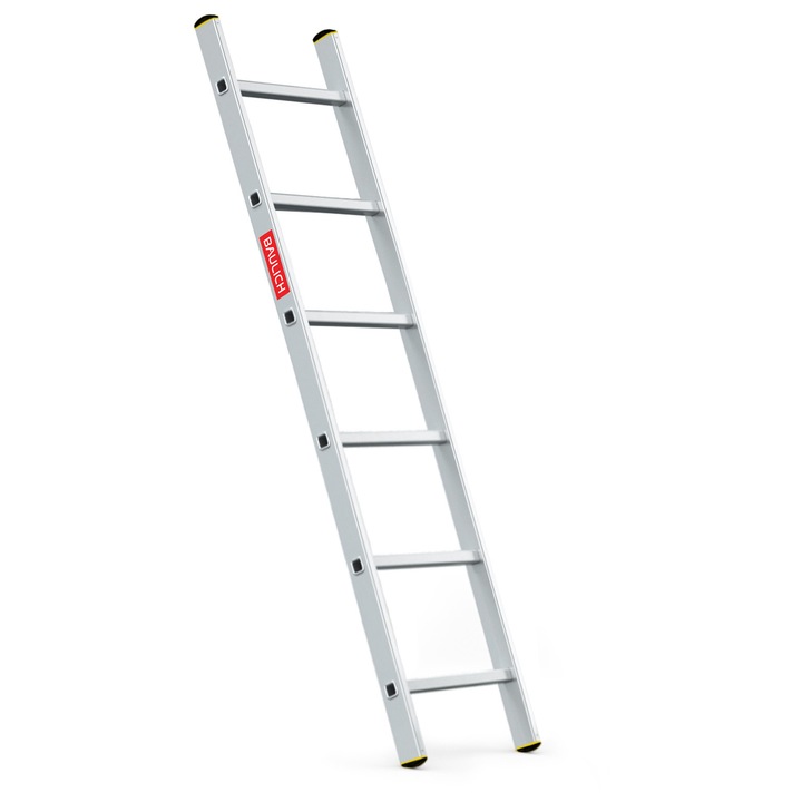 Alumínium létra, Baulich Pro, támasztó, 1 szakasz, 1x6 fokos, magasság 165 cm, maximális teherbírás 150 kg, könnyű 2,3 kg