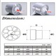 Axiális ventilátor 100mm, 12W, 130m3/h, fürdőszobába, konyhába