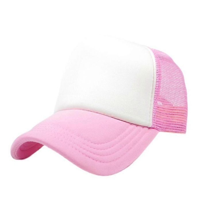 Двуцветна лятна шапка за шофьори на камиони с мрежеста материя и регулируема презрамка тип „snapback“